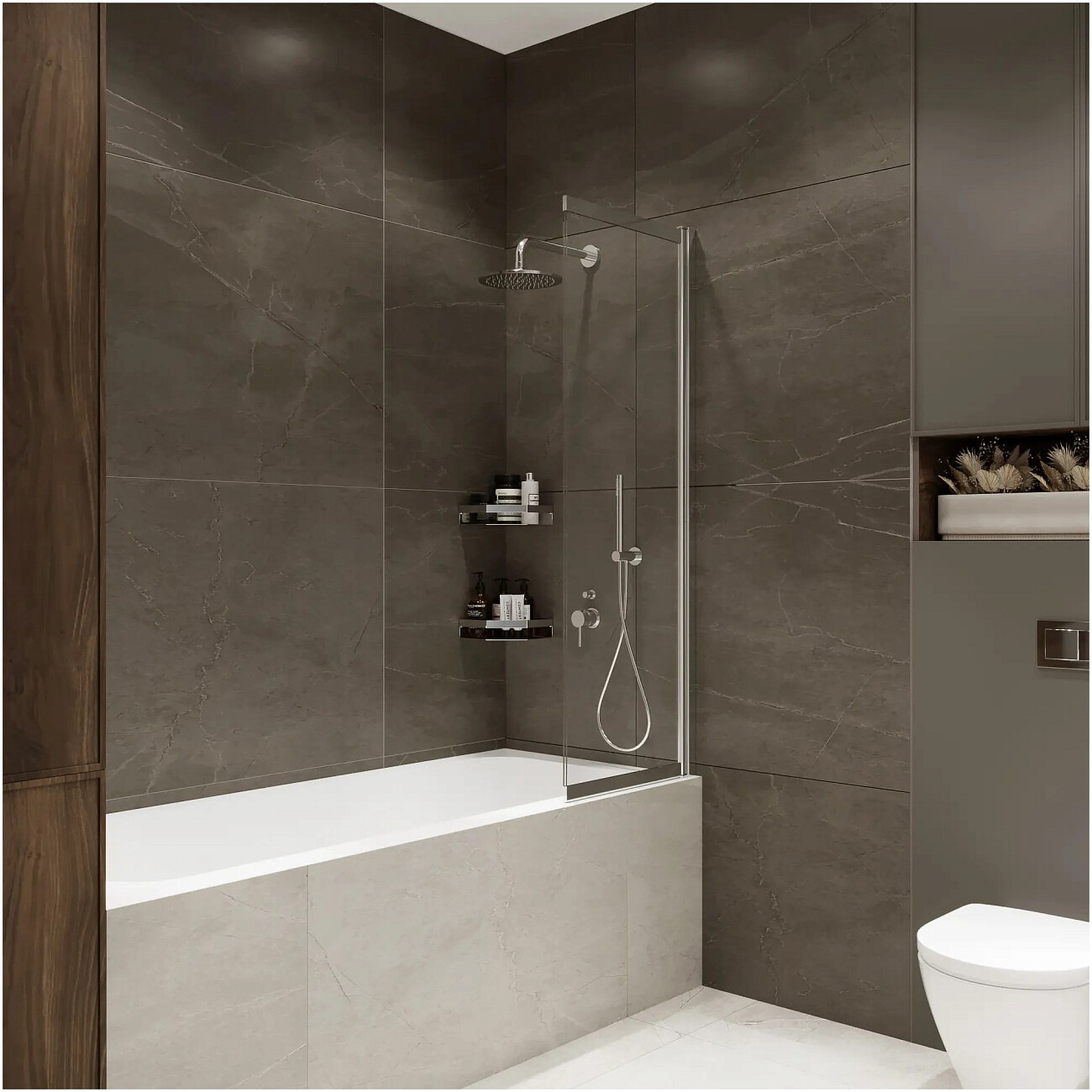 Душевая штора на ванну стеклянная 90х150 см хром Reflection Slider RX15090CCR-22 - изображение 4