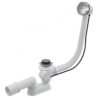 Слив-перелив для ванны полуавтомат круглый хром Alcaplast A55K-RU-01