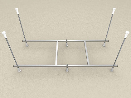 Каркас для ванны алюминиевый прямоугольный 75х160 см хром Aquatek &quot;Ника 160&quot; KAR-0000032