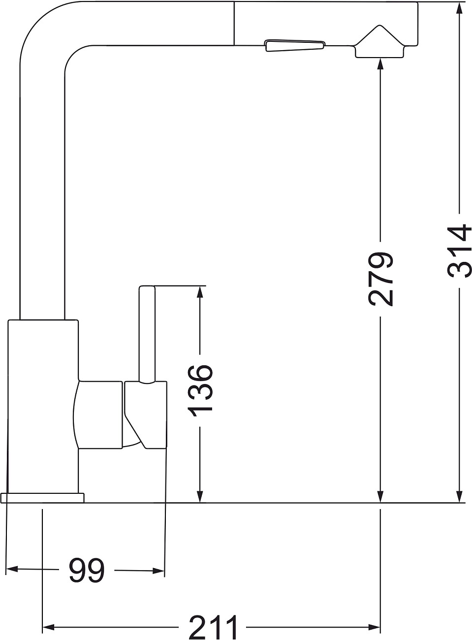 Смеситель для кухни однорычажный с выдвижным изливом сатин Domaci "Равенна" DC 3010 - изображение 2