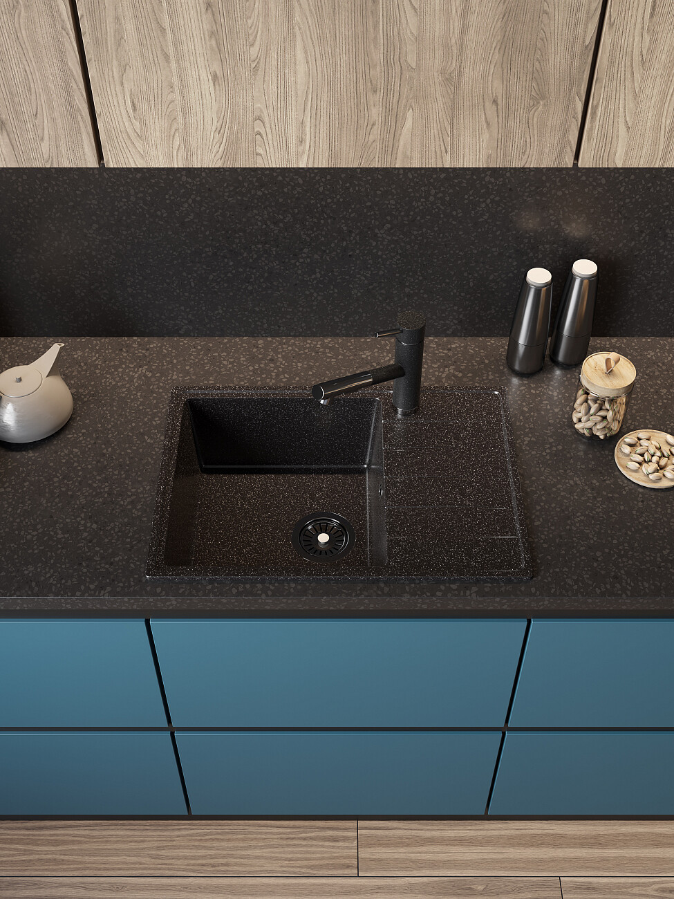 Смеситель для кухни однорычажный с выдвижным изливом морион Domaci "Солерно" DC-3012 - изображение 7