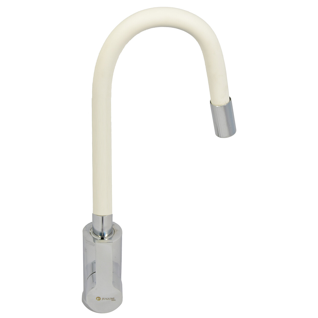 Смеситель для кухни однорычажный с гибким изливом белый, хром Juguni Luxe Capella 0402.485 - изображение 5