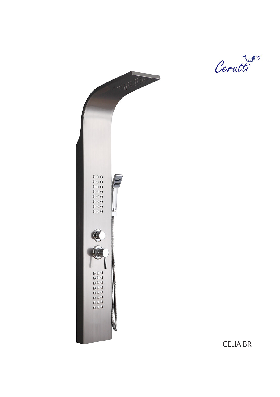 Душевая панель с гидромассажем сталь матовая Ceruttispa CELIA BR CT10405 - изображение 4