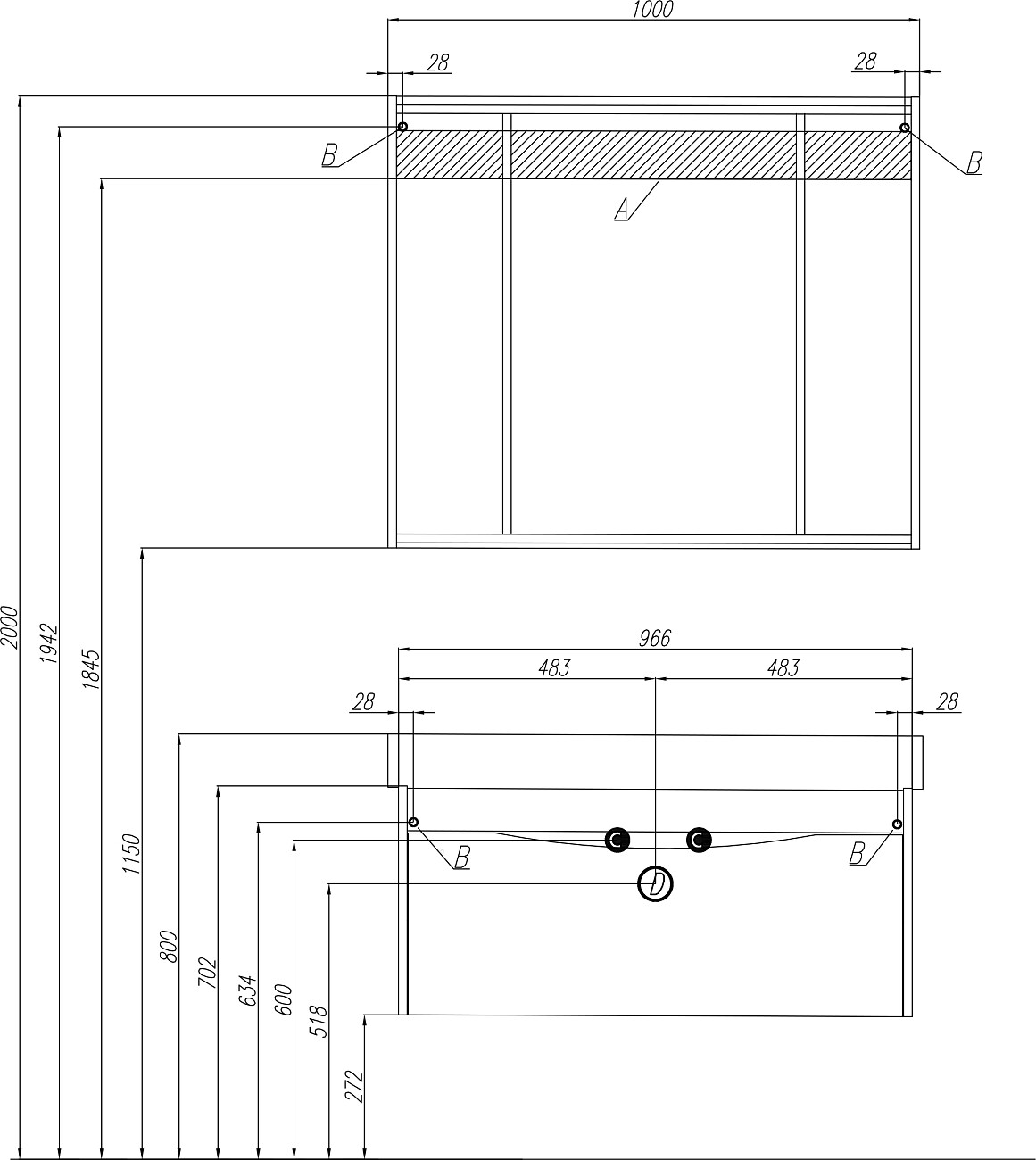 Раковина мебельная фарфоровая 100 см белая Stworki "Беверли" - изображение 3
