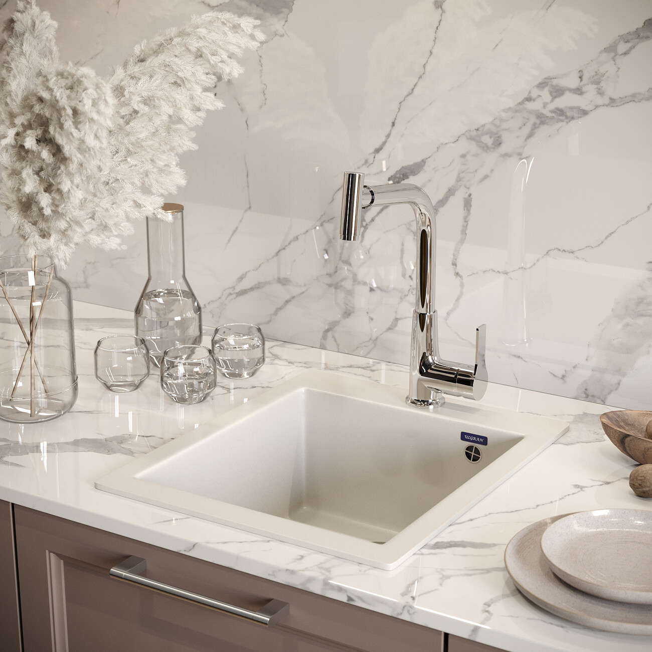 Смеситель для кухни с выдвижным изливом хром Mega Life MG-TK09 - изображение 5