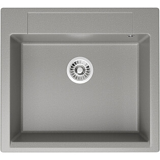 Мойка кухонная из искусственного мрамора прямоугольная 51х56 см серая Domaci &quot;Савона&quot; PA 560