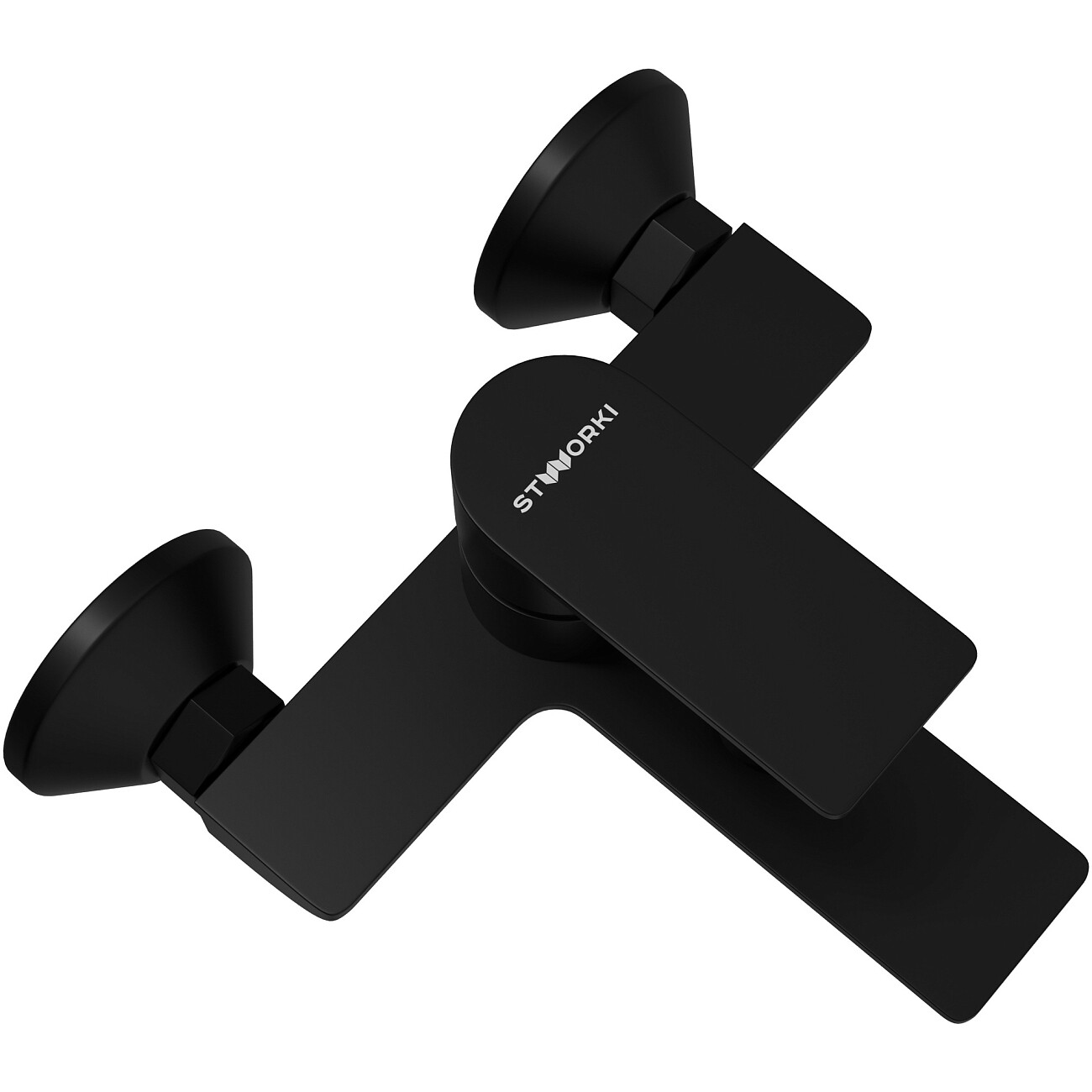 Смеситель для ванны с душем настенный черный Stworki "Гриндстед" S29100BK - изображение 9