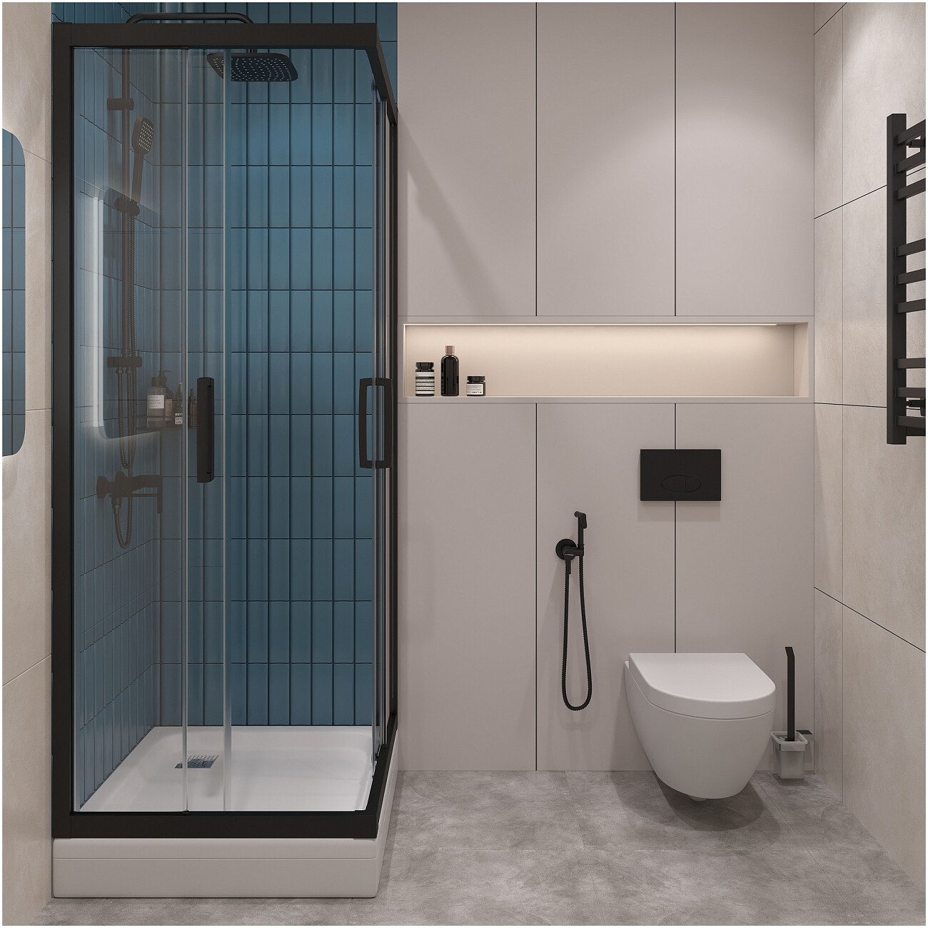 Поддон для душа акриловый квадратный с экраном 80х80 см белый Diwo 582553 - изображение 5