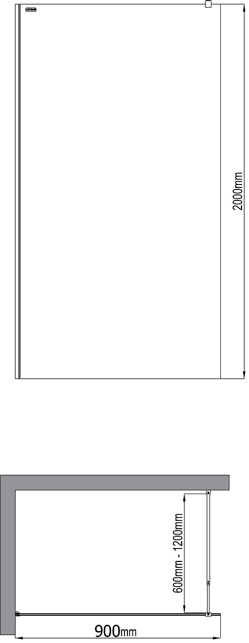 Душевая перегородка стеклянная 90х200 см прозрачная, хром Artemis Akabe 570 6.940.006.0570.90.10.88 - изображение 5