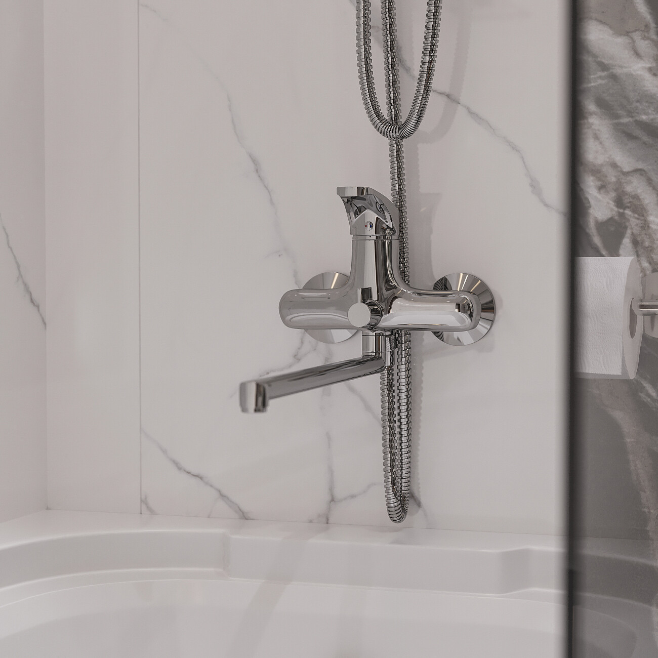 Смеситель настенный однорычажный хром Diwo "Коломна" KL-07cr - изображение 3