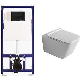 Унитаз белый Creto Logan L2 1002-001-L2W с инсталляцией Berges Wasserhaus Novum L5 040215