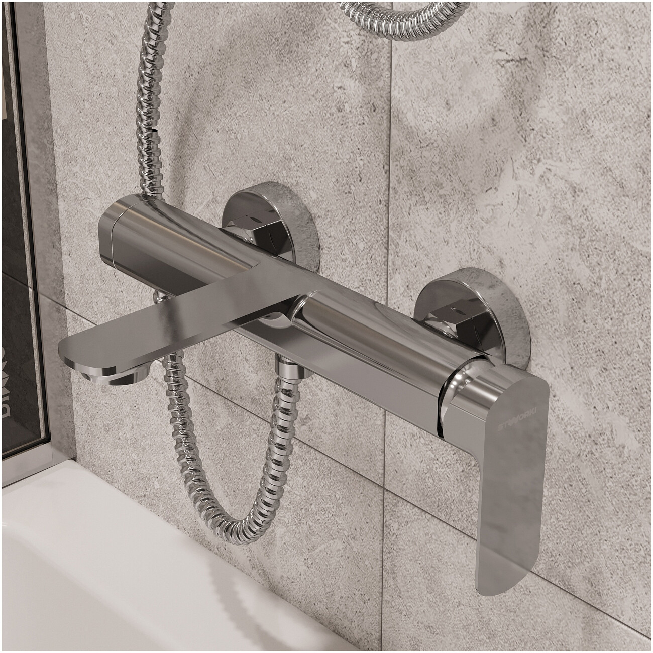 Смеситель для ванны с душем настенный хром Stworki "Вестерос" S26100CR - изображение 5