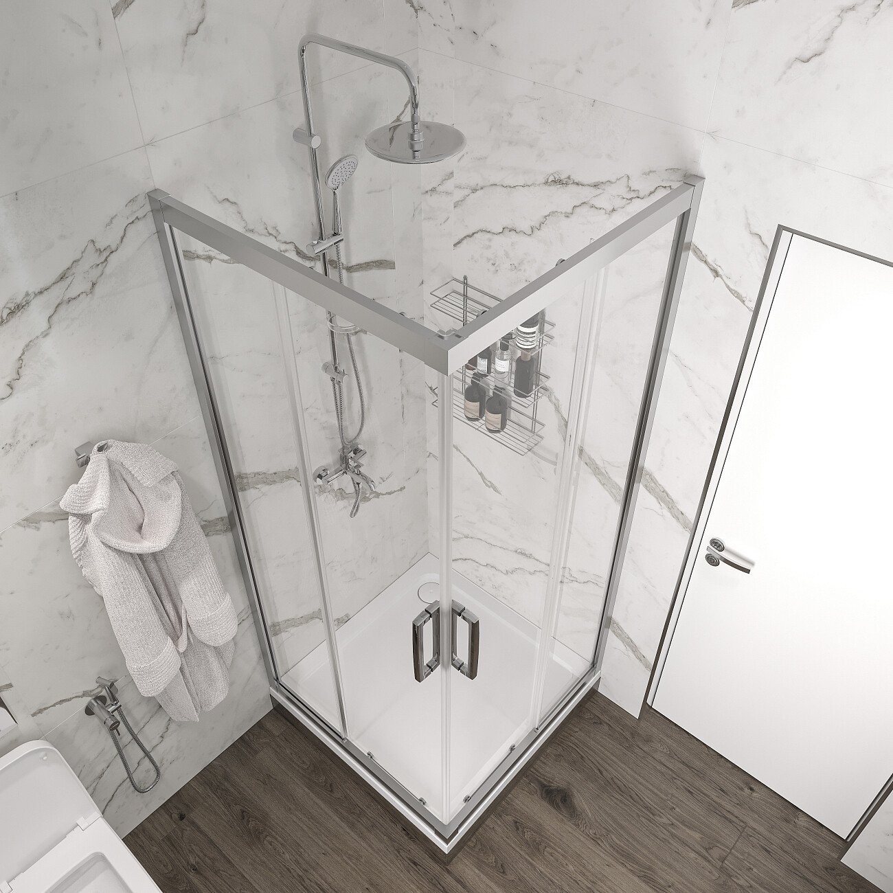 Смеситель для ванны с душем настенный с аэратором хром Stworki "Эстерсунд" ES-03cr - изображение 5