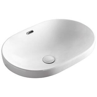 Раковина накладная керамическая овальная с переливом белая Cerutti SPA CR018
