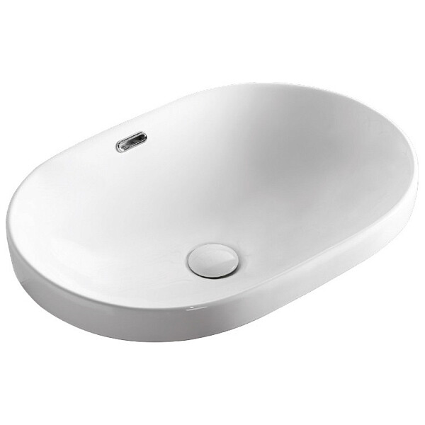 Раковина накладная керамическая овальная с переливом белая Cerutti SPA CR018 - изображение 1