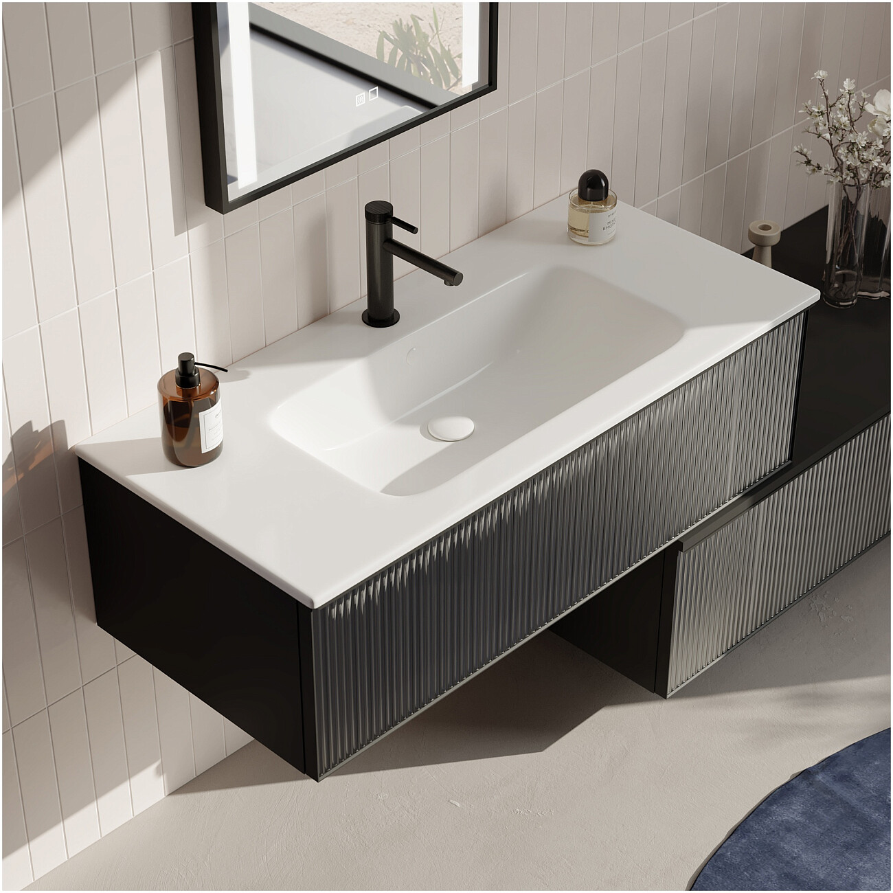 Раковина мебельная фарфоровая 100 см белая Stworki "Левангер" - изображение 3