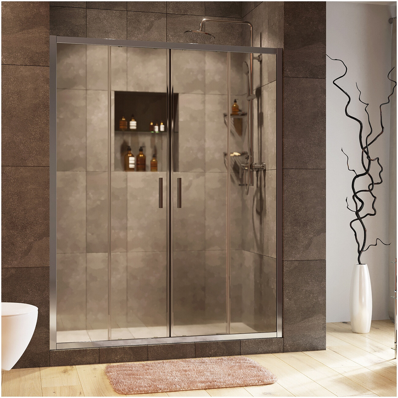 Душевая дверь раздвижная 150х190 см прозрачная, хром Wasserkraft Lippe 45S08 - изображение 2