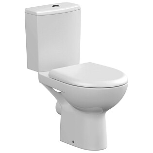 Унитаз напольный фарфоровый безободковый белый Cersanit Nature Clean On 011 3-5 DPL EO slim