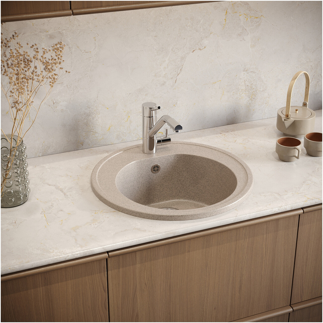 Мойка кухонная песочная Domaci "Болонья" М-03-004 - изображение 8