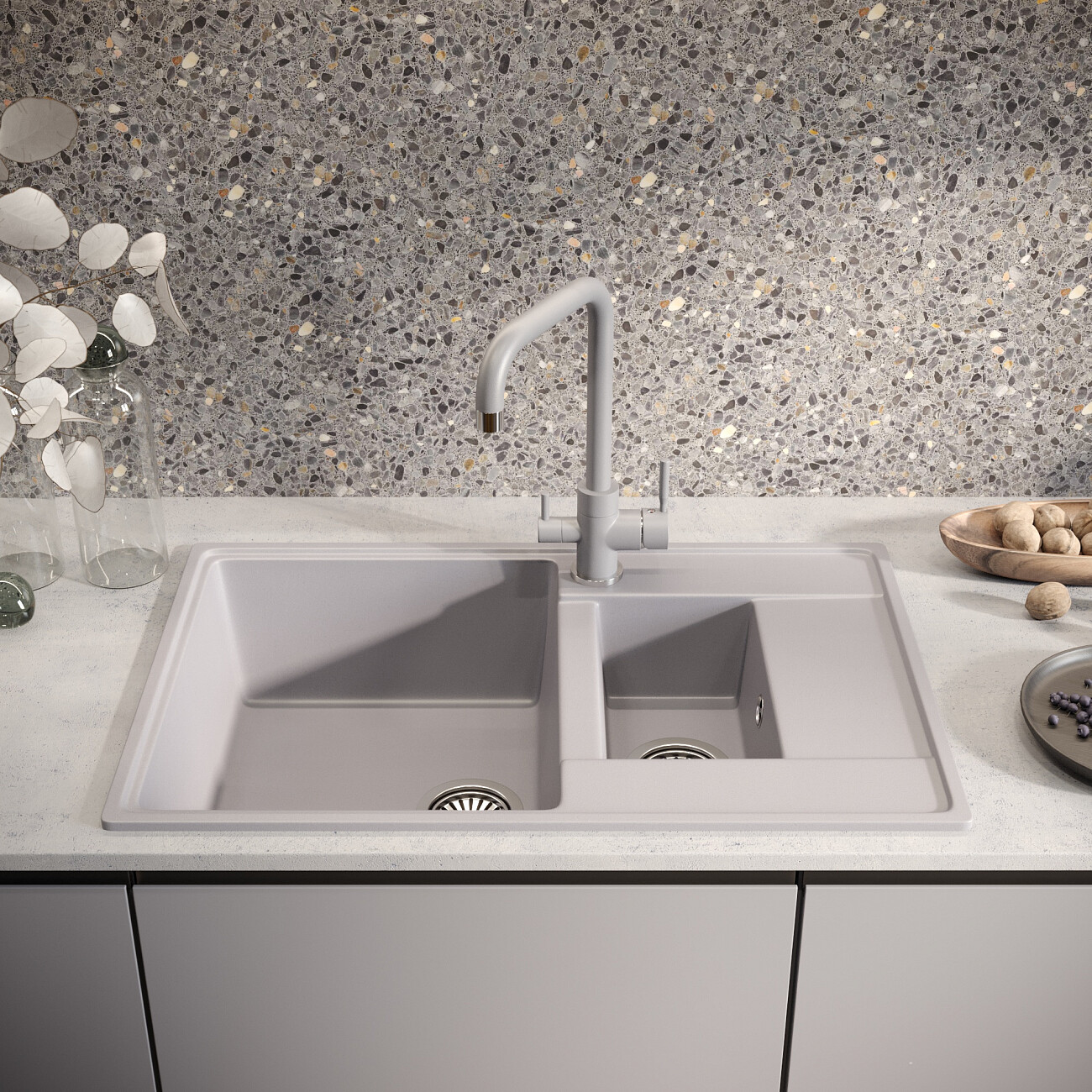 Мойка кухонная бетон Domaci "Солерно" DP 780 1,5 K-05 - изображение 3
