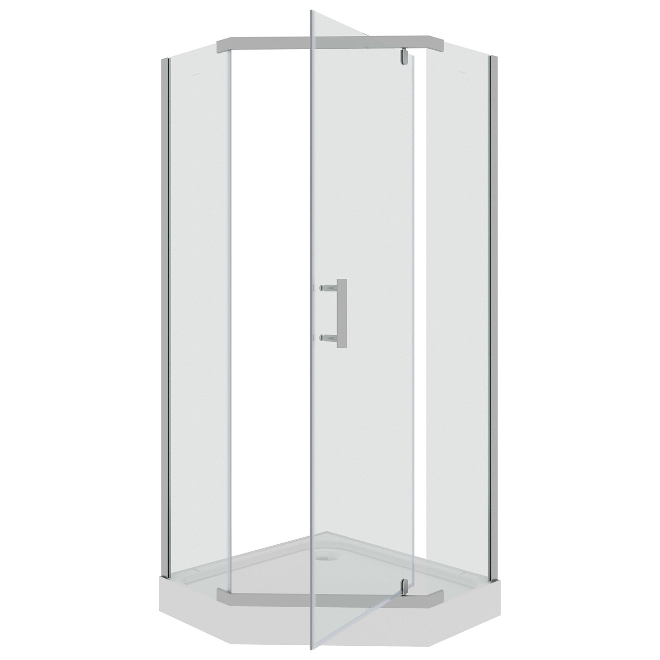 Душевой уголок с низким поддоном 90х90 см белый, хром Parly ZPE911TE - изображение 4