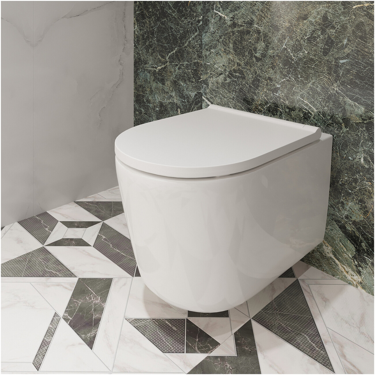 Унитаз подвесной безободковый с микролифтом белый Diwo "Архангельск" 0800 - изображение 2