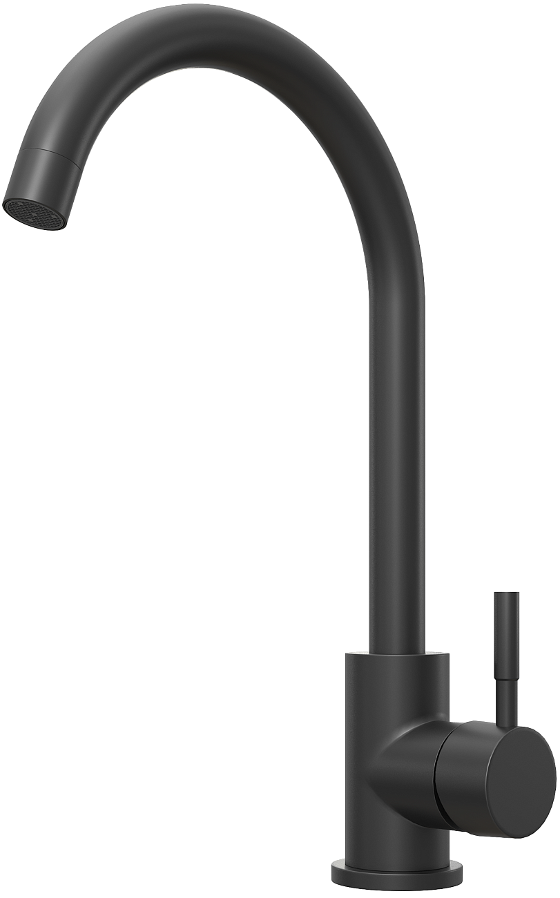 Смеситель для кухни однорычажный черный Domaci "Равенна" D99-009b - изображение 5