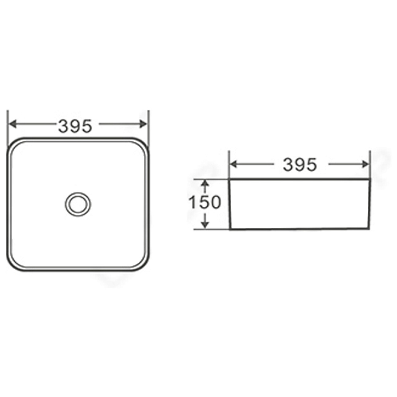 Раковина накладная квадратная 40 см белая Point "Омега" PN43903 - изображение 2
