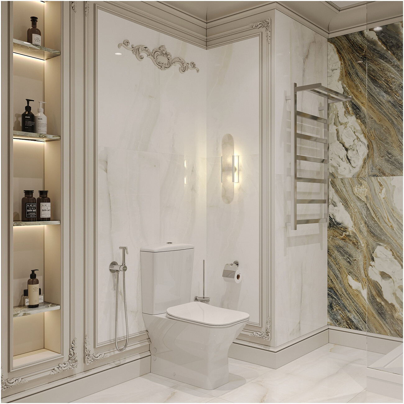 Полотенцесушитель электрический с полкой 100х50 см хром Ewrika "Пенелопа" КВ7 4657812418415 - изображение 10