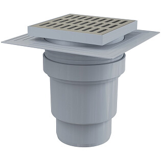 Душевой трап с решеткой из нержавеющей стали 15х15 см хром Alcaplast APV13