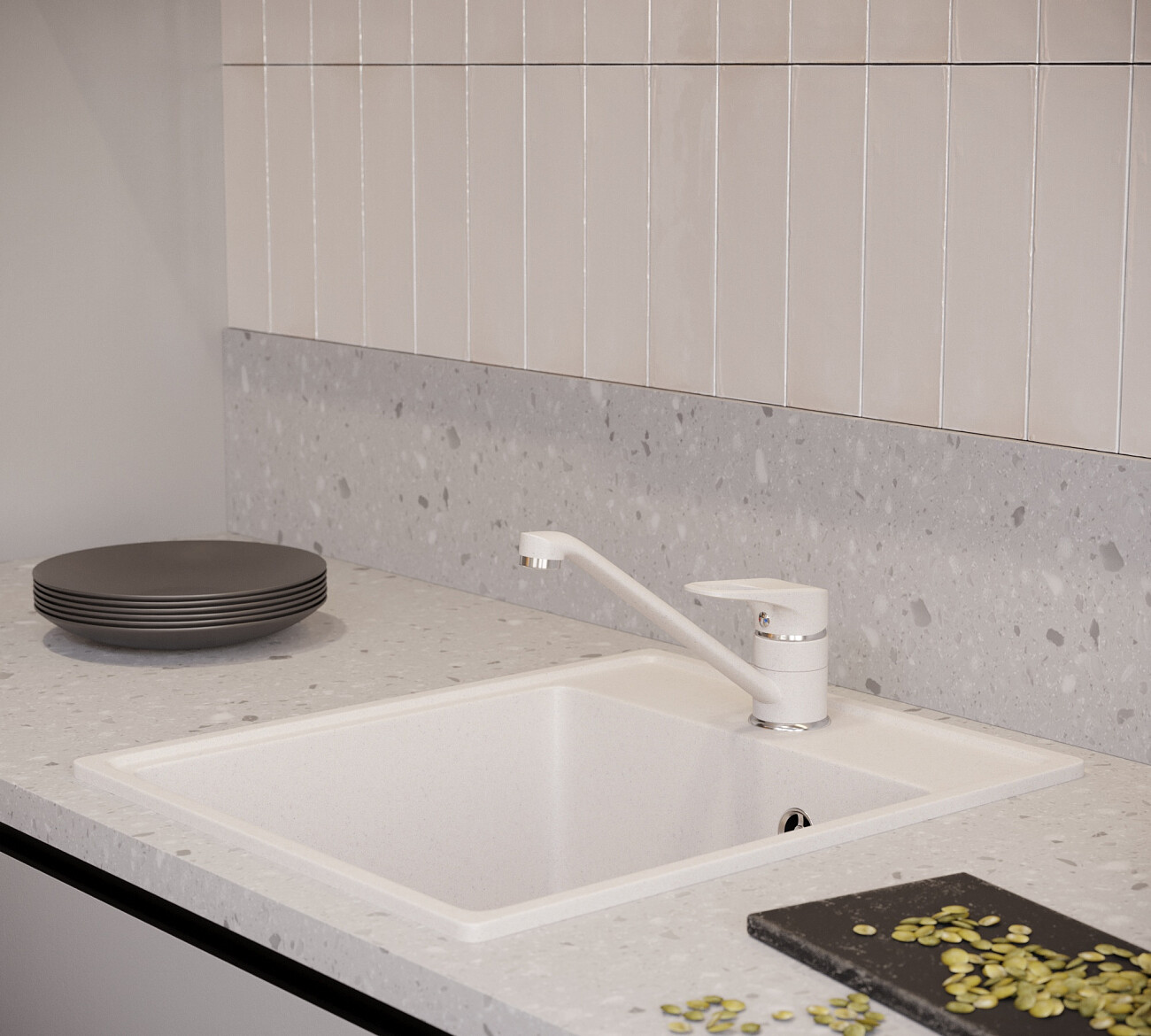 Смеситель для кухни однорычажный жасмин Domaci "Солерно" UQ-004-01 - изображение 7