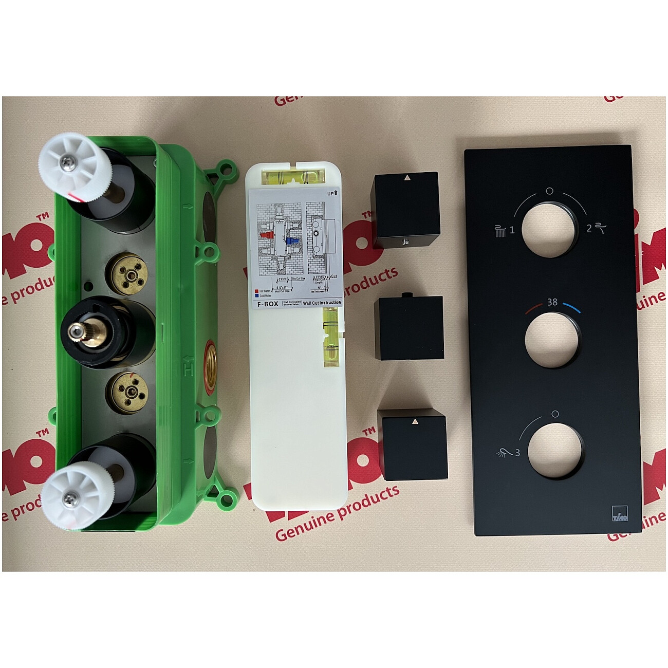 Душевой комплект встроенный с термостатом и тропическим душем черный Timo Petruma SX-5039-03SM - изображение 2