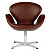 Кресло кожаное поворотное шоколад Swan
