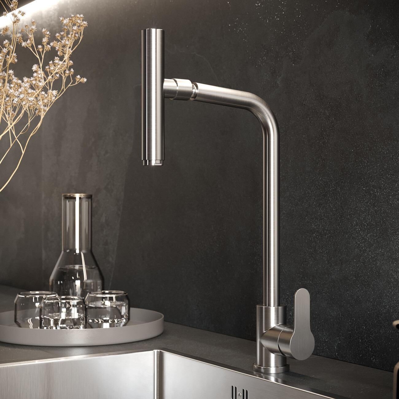 Смеситель для кухни однорычажный с поворотным изливом хром Domaci "Равенна" D99-009ni - изображение 5