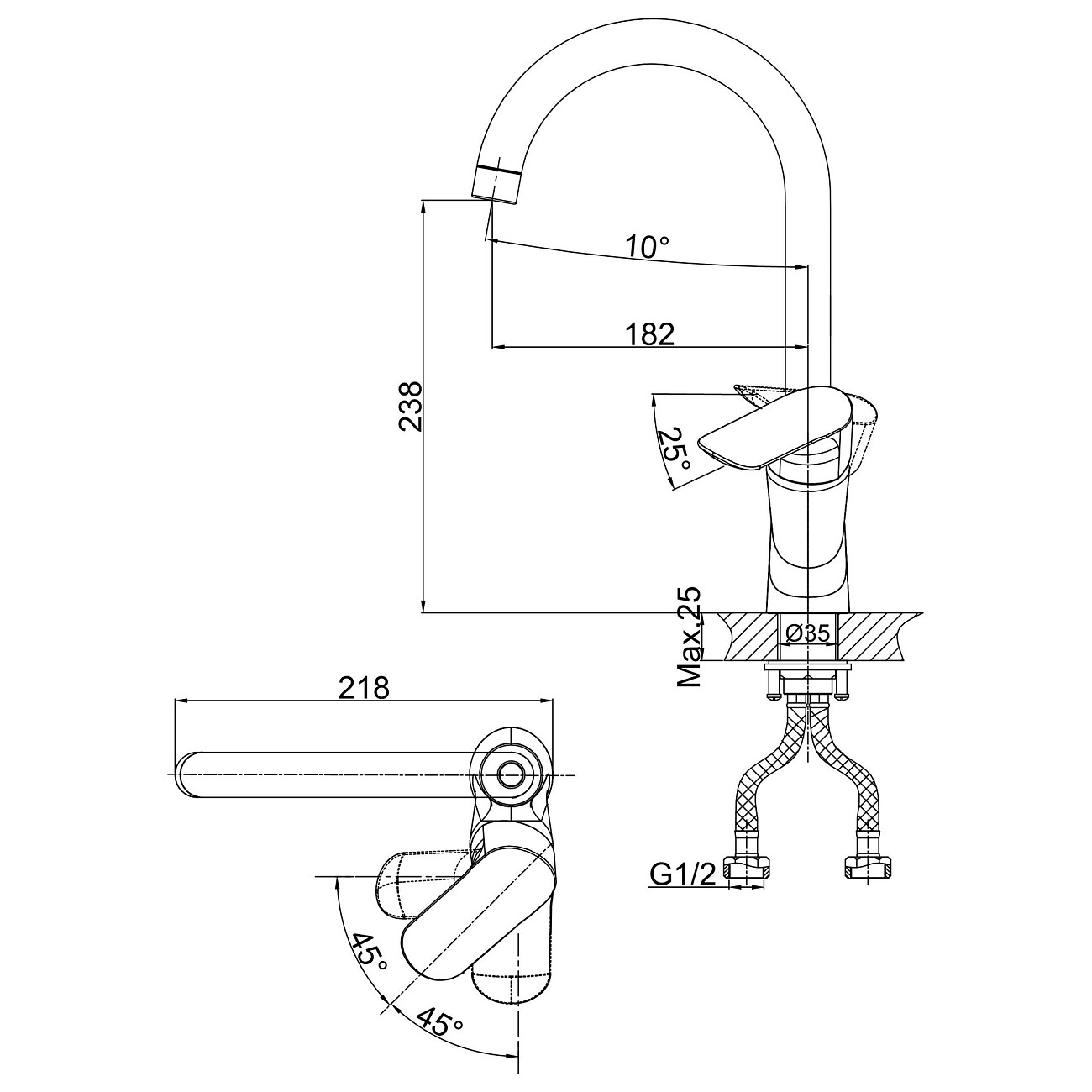 Смеситель для кухни латунный хром D&K Venice Baciano DA1032401 - изображение 3