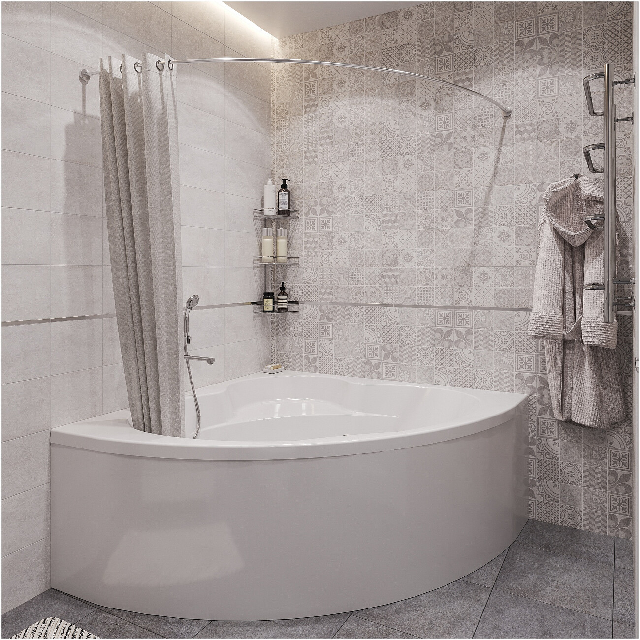 Ванна акриловая 150x150 см с каркасом белая Diwo "Архангельск" Щ0000055216, Щ0000055244 - изображение 8