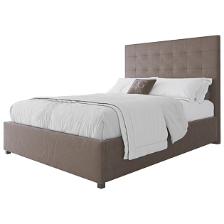 Кровать подростковая с мягкой спинкой 140х200 бежевая Royal Black