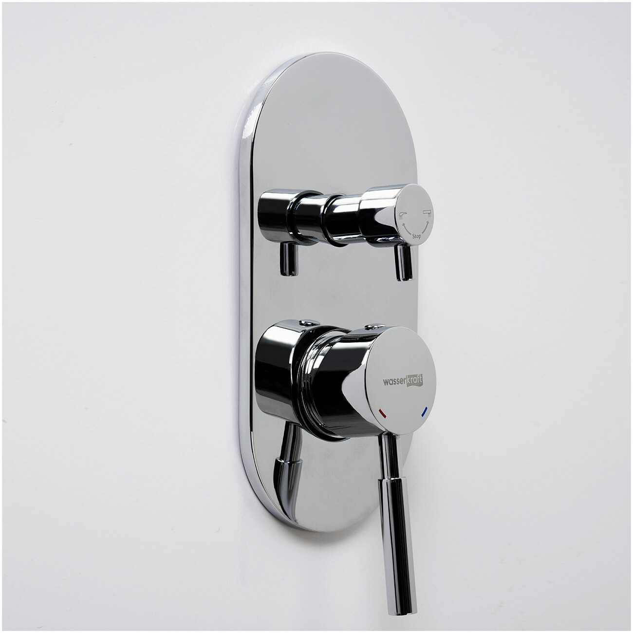 Смеситель для ванны и душа встраиваемый из латуни хром Wasserkraft 4141 - изображение 2