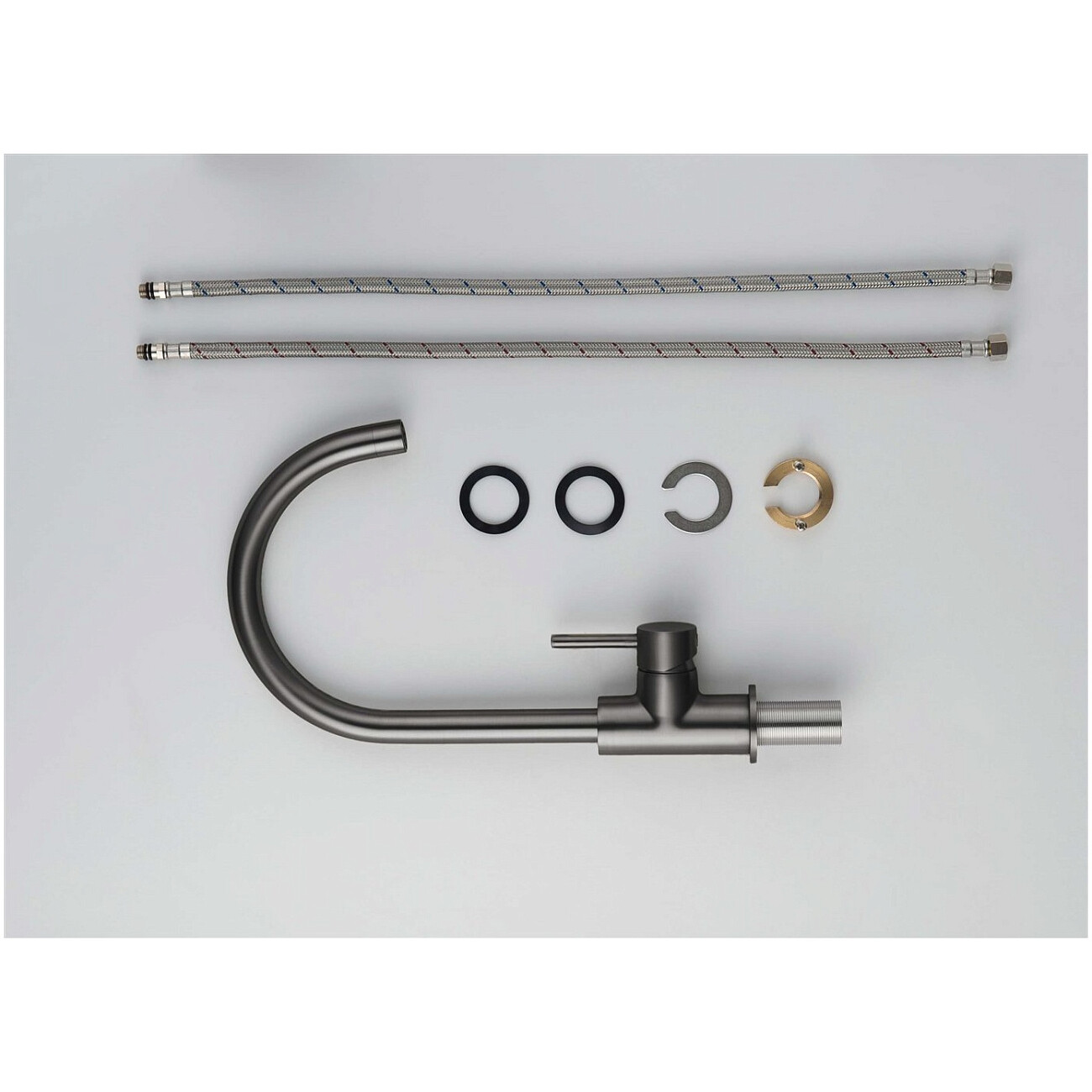 Смеситель для кухни однорычажный оружейная сталь Aquatek "Европа" AQ1382BGM - изображение 8