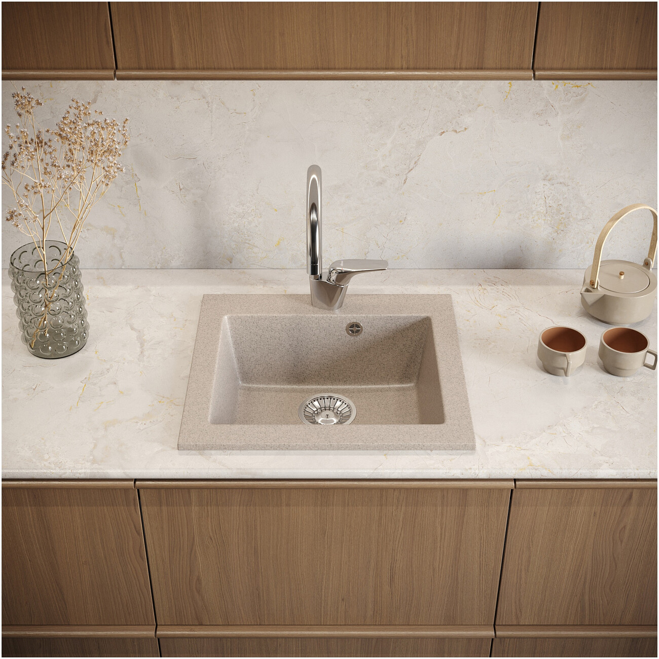 Мойка кухонная песочная Domaci "Болонья" М-35-004 - изображение 2