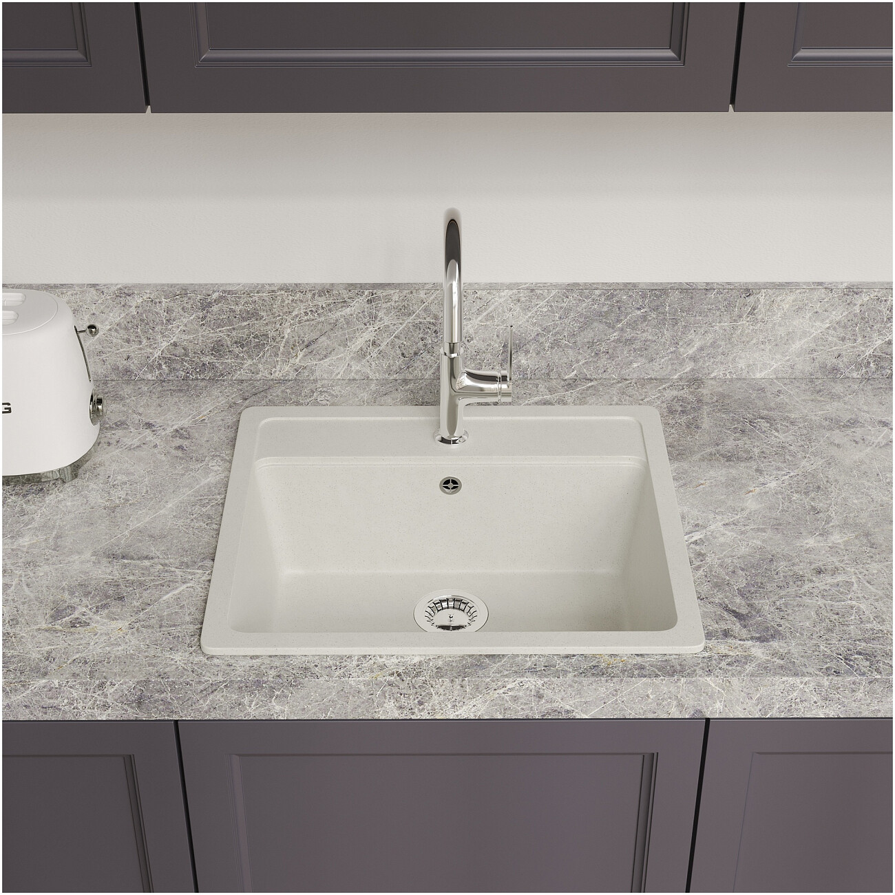 Мойка кухонная белая Domaci "Болонья" М-09-001 - изображение 7