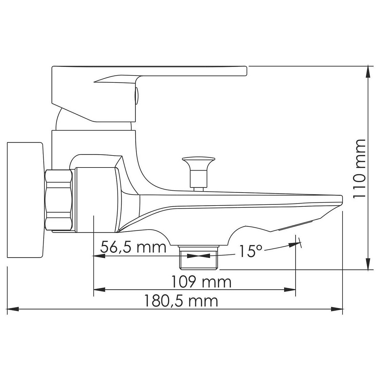 Душевой комплект с лейкой и коротким изливом черный Wasserkraft Elbe 7401 - изображение 7