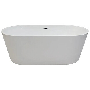 Ванна акриловая отдельностоящая со сливом-переливом белая Cerutti SPA Resia CT7388