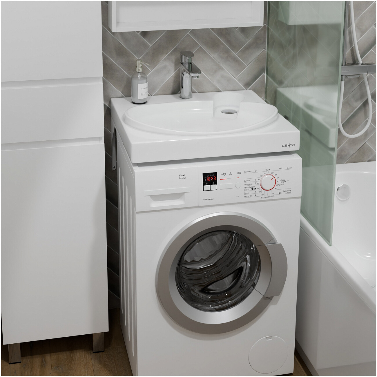 Раковина над стиральной машиной 55х60 см белая "Сатурн" 900126 - изображение 2