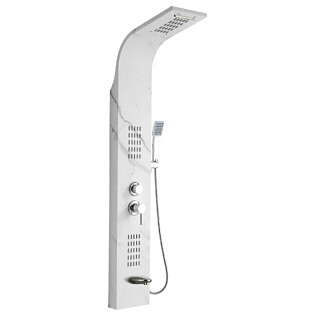 Душевая панель с гидромассажем 150х22 см белый мрамор Cerutti SPA Virginia MW CT9982