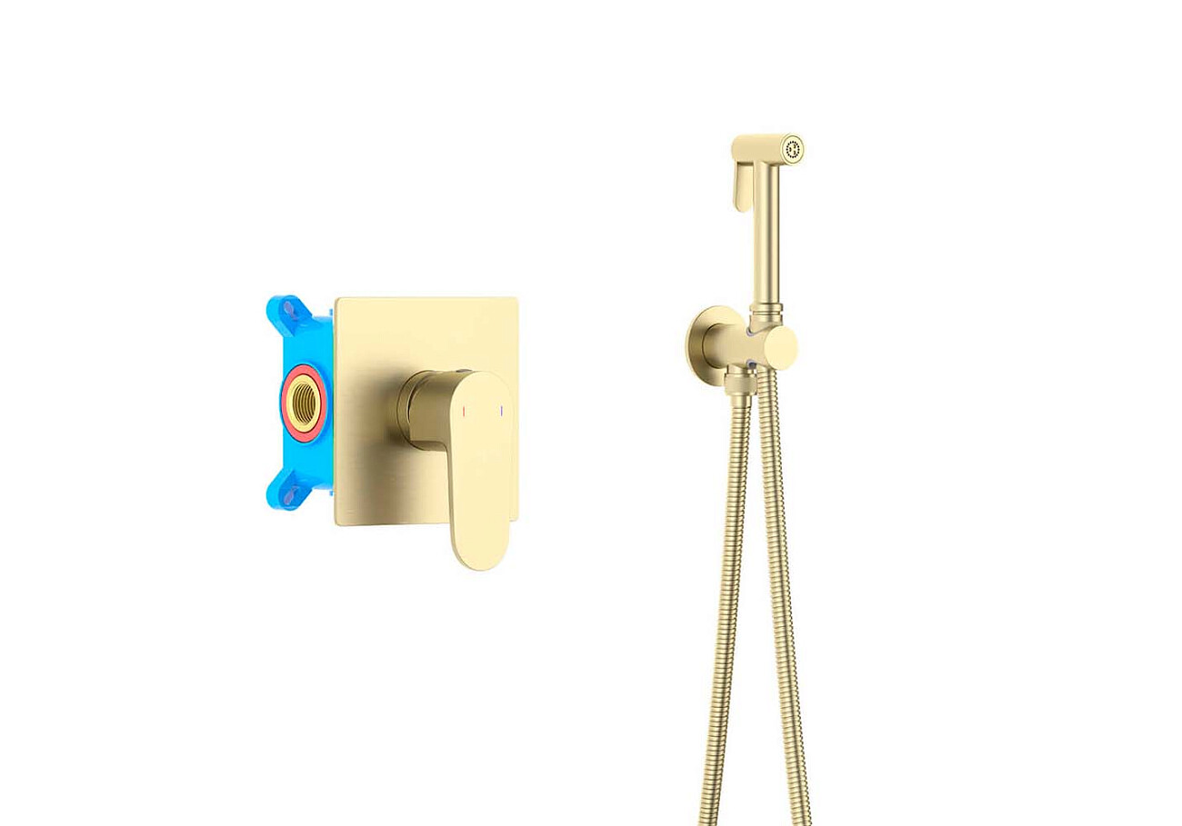 Гигиенический душ со смесителем шлифованное золото Aquatek "Оберон" AQ1219BG - изображение 2