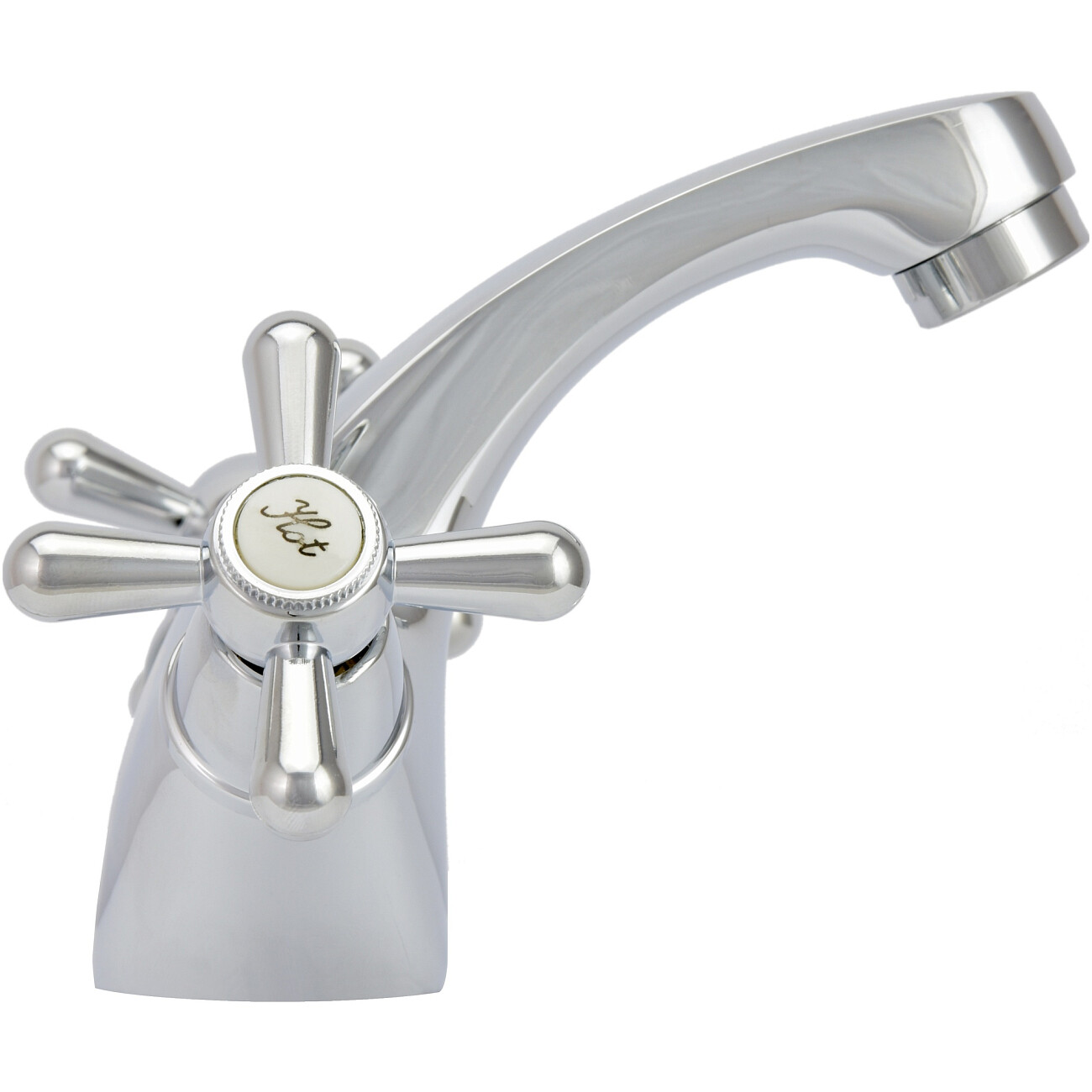 Смеситель для раковины латунный двухвентильный с литым изливом хром Istok life Luxe 0402.979 - изображение 5