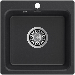 Мойка кухонная из искусственного мрамора квадратная 43 см черная Granfest Smart 430