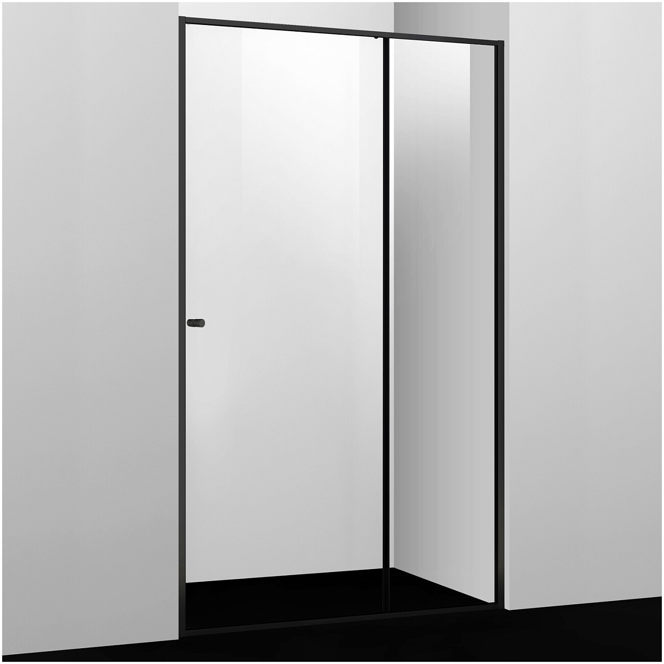 Душевая дверь раздвижная 100х200 см прозрачная, черная Wasserkraft Dill 61S12 - изображение 5