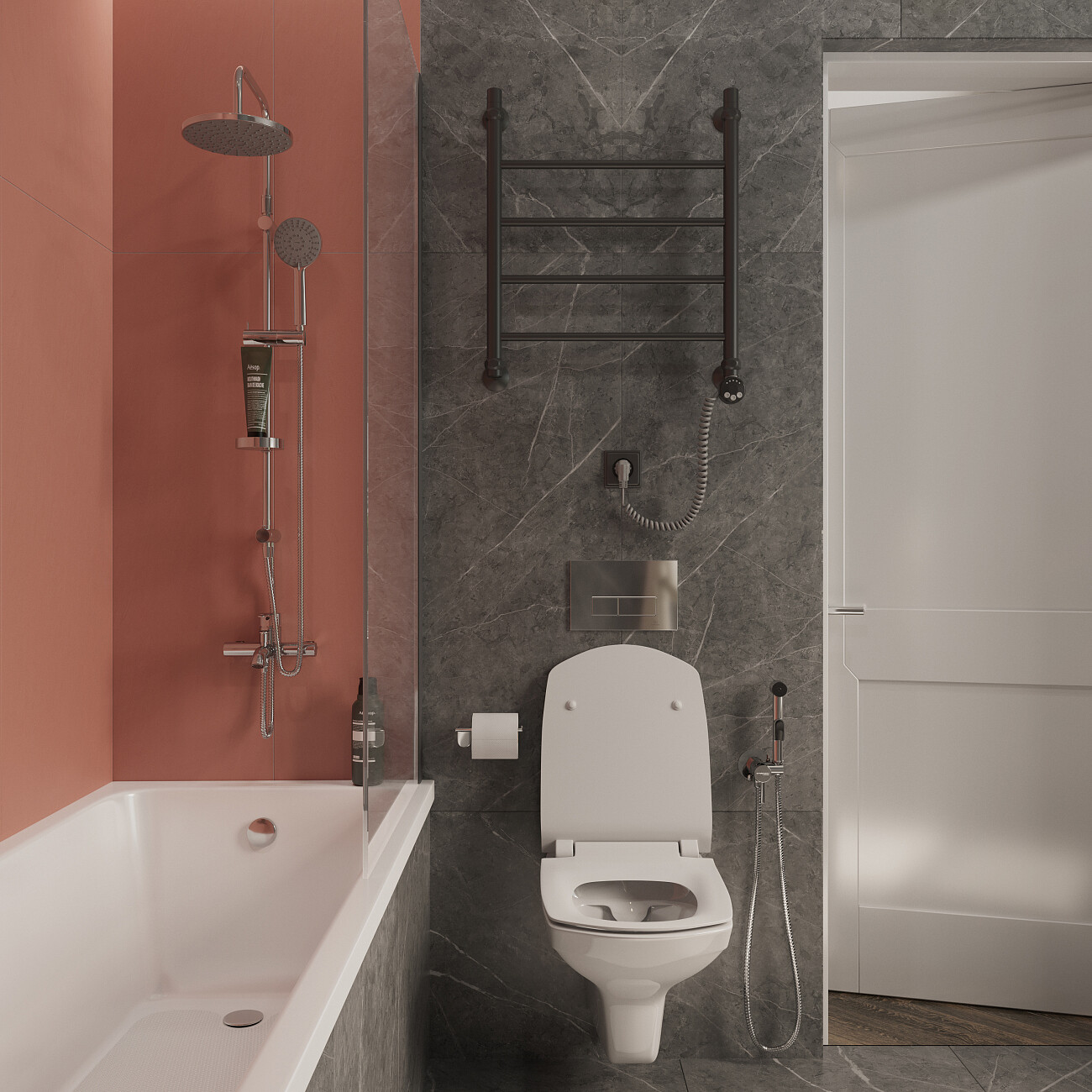 Полотенцесушитель электрический 60х50 см черный матовый Ewrika "Сафо" P R - изображение 4